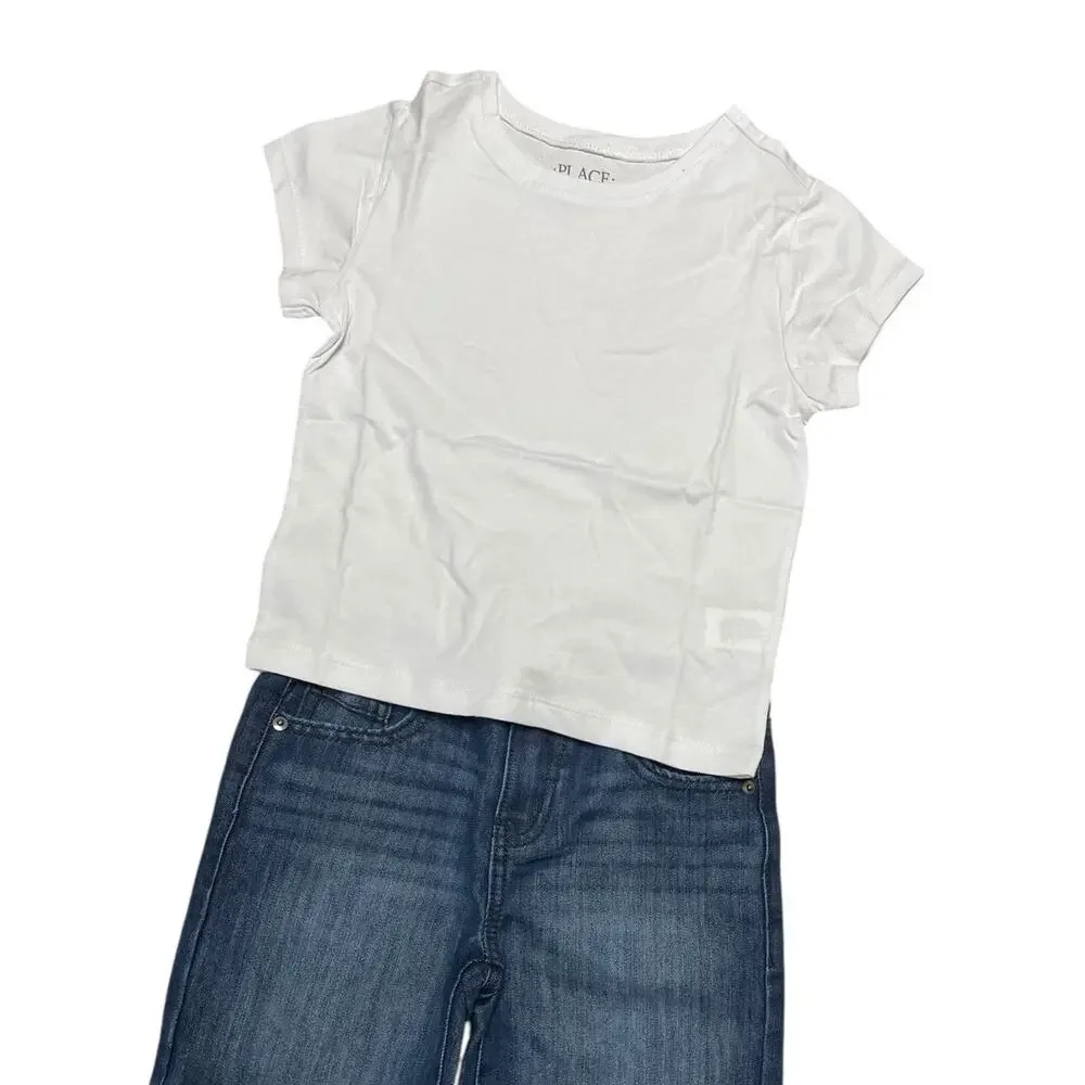 The Children's Place Girls White Short Sleeve T-Shirt XS